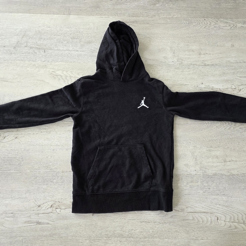 Jordan Black Hoodie with White Stitched Logo